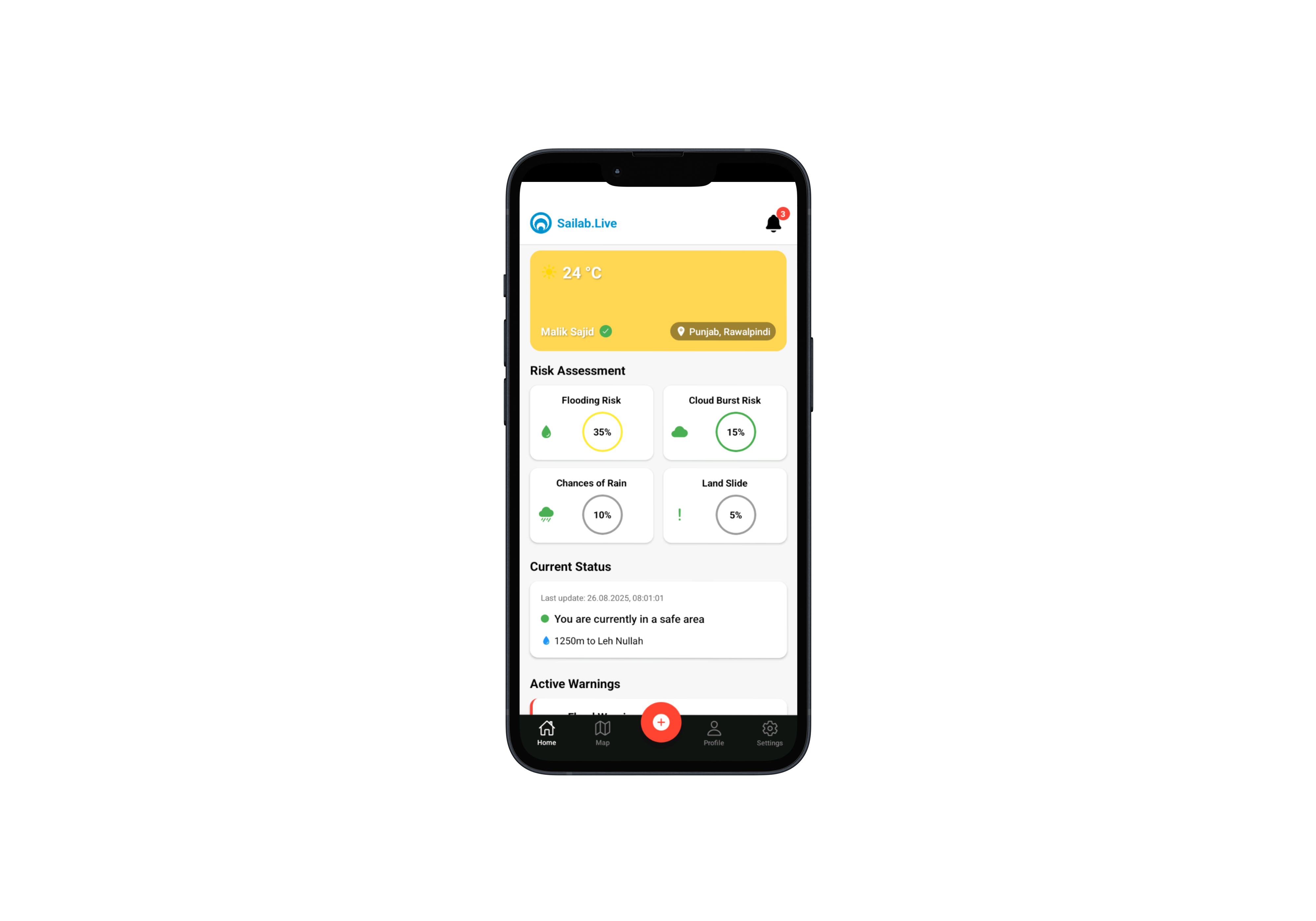 Sailab app on android phone